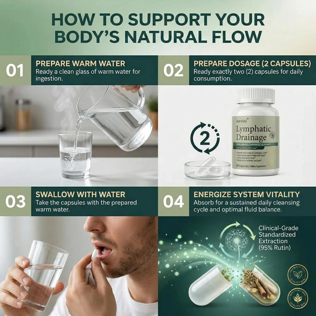 Lymphatic Drainage Capsules - Ease Body Heaviness & Facial Puffiness - Supports Natural Fluid Balance & Metabolism、Joint Discomfort - with Echinacea & Dandelion - 90 Vegan Capsules & Non-GMO - Maple Wellness Supplements