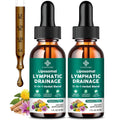 Lymphatic Drainage Drops - 11 in 1 Lymphatic Supplement for Immune, Lymph System & Liver Detox - with Echinacea, Horse Chestnut, Dandelion, Elderberry & Burdock - Raspberry Flavor, Vegan, 2 Fl Oz - Maple Wellness Supplements