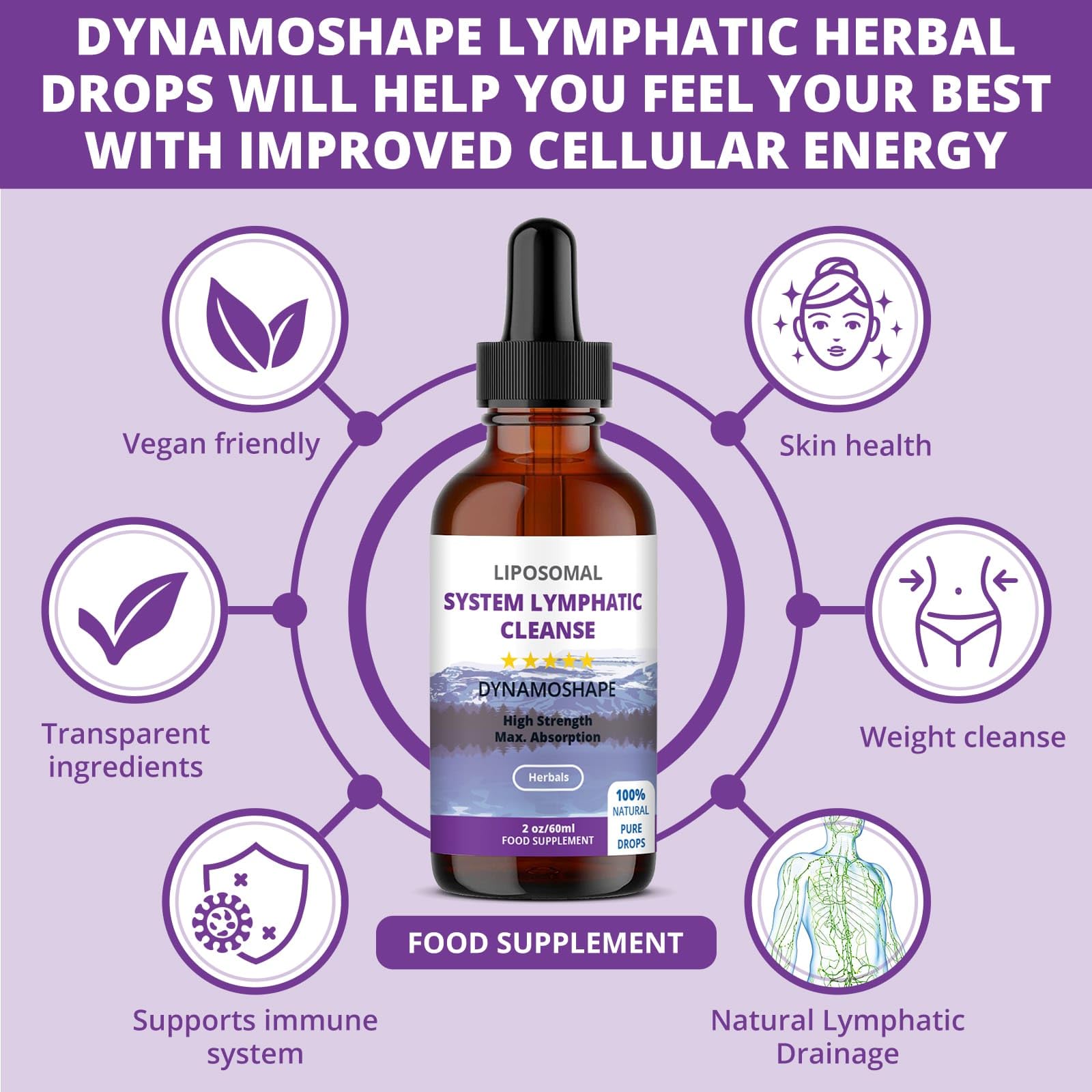 Lymphatic Drainage Drops | Lymphatic Drainage | Organic Lymphatic Drainage for Immune Support | Lymphatic Support Supplement | Vegan | Non-GMO | Gluten Free | 1 Fl Oz… - Maple Wellness Supplements