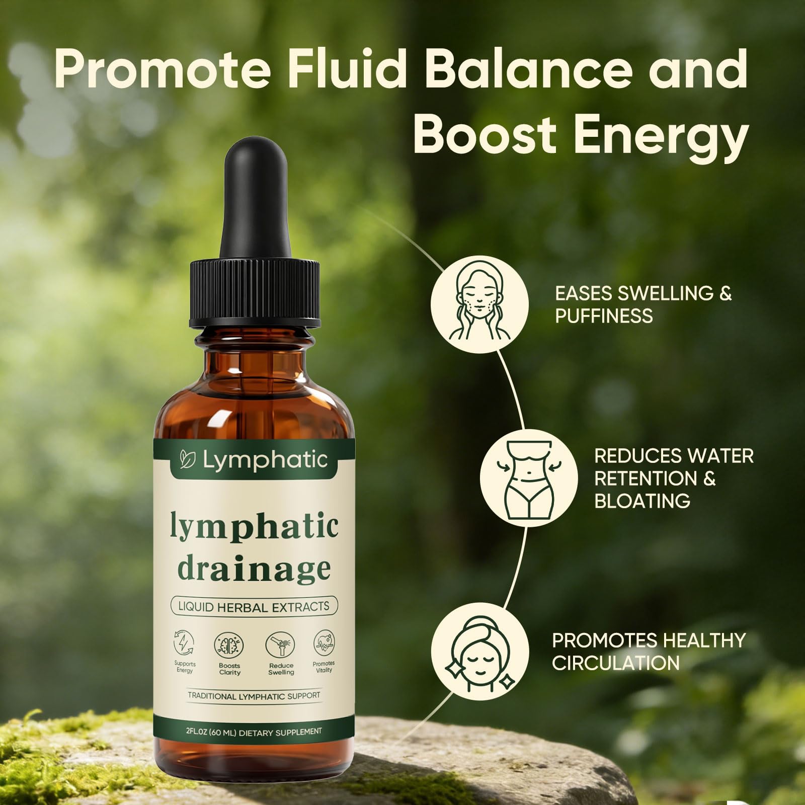 Lymphatic Drainage Drops, Lymphatic System Support, Immune System, Natural Herbal Blends, Vegan & Non-GMO (1) - Maple Wellness Supplements