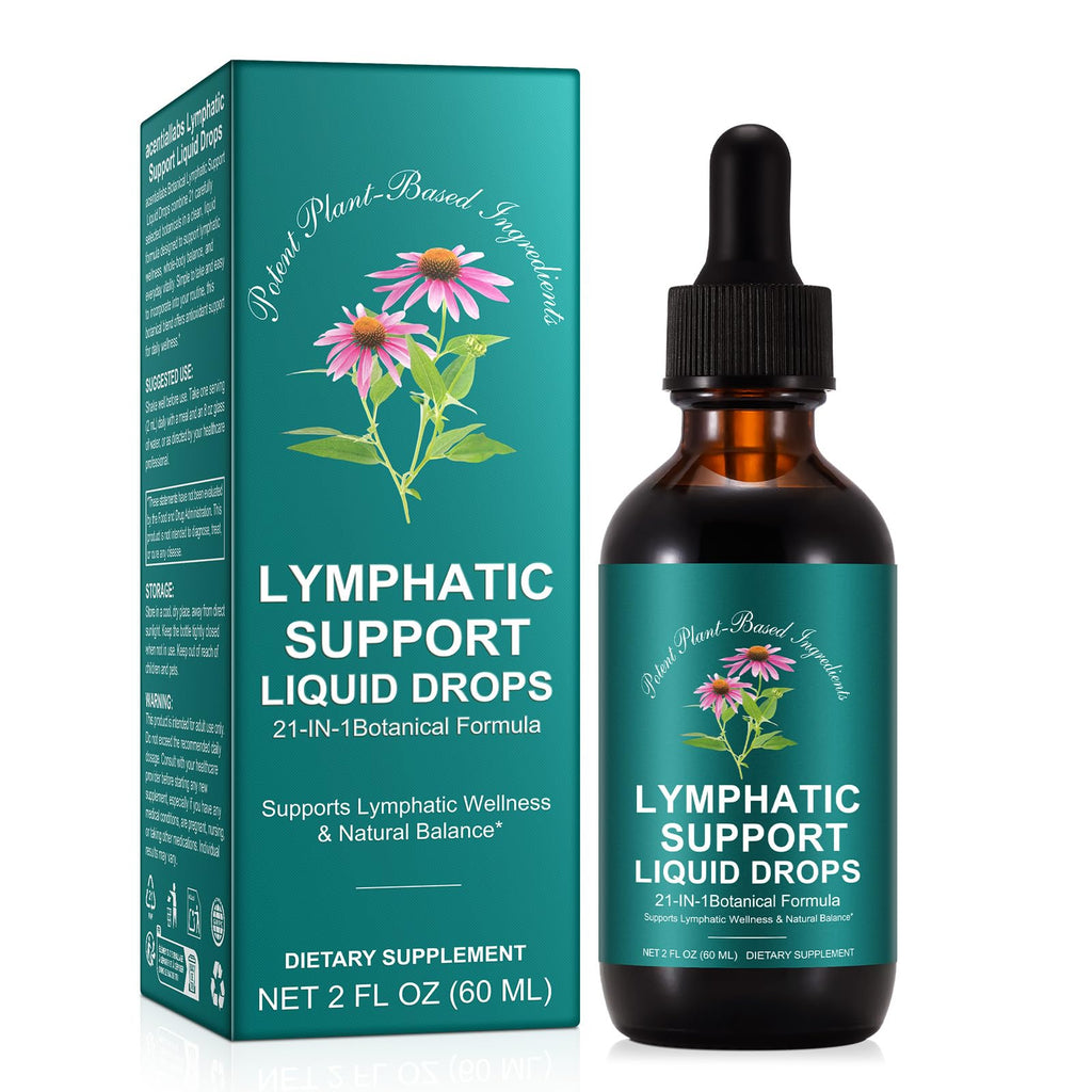Lymphatic Drainage Drops, Natural Lymph Cleanse & Immune Support Supplement with Echinacea, Dandelion, Elderberry, Cleavers, Astragalus & Burdock, 2 FL OZ (1) - Maple Wellness Supplements