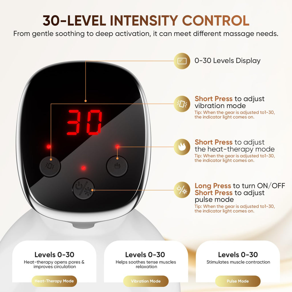Lymphatic Drainage Massager, Anti Cellulite Massage Tool & Body Sculpting Machine with 30-Level Microcurrent, Light, Heat & Vibration for Legs, Arms & Belly, Helps Reduce Stretch Marks & Cellulite - Maple Wellness Supplements
