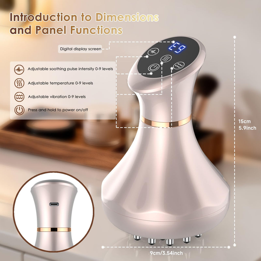 Lymphatic Drainage Massager, Anti Cellulite Massage Tool For Belly & Thigh Stretch Marks & Cellulite Reduction, Handheld Massage tools for Sciatica Nerve, shoulder, Hip, Muscle, Low Back Pain Relief - Maple Wellness Supplements