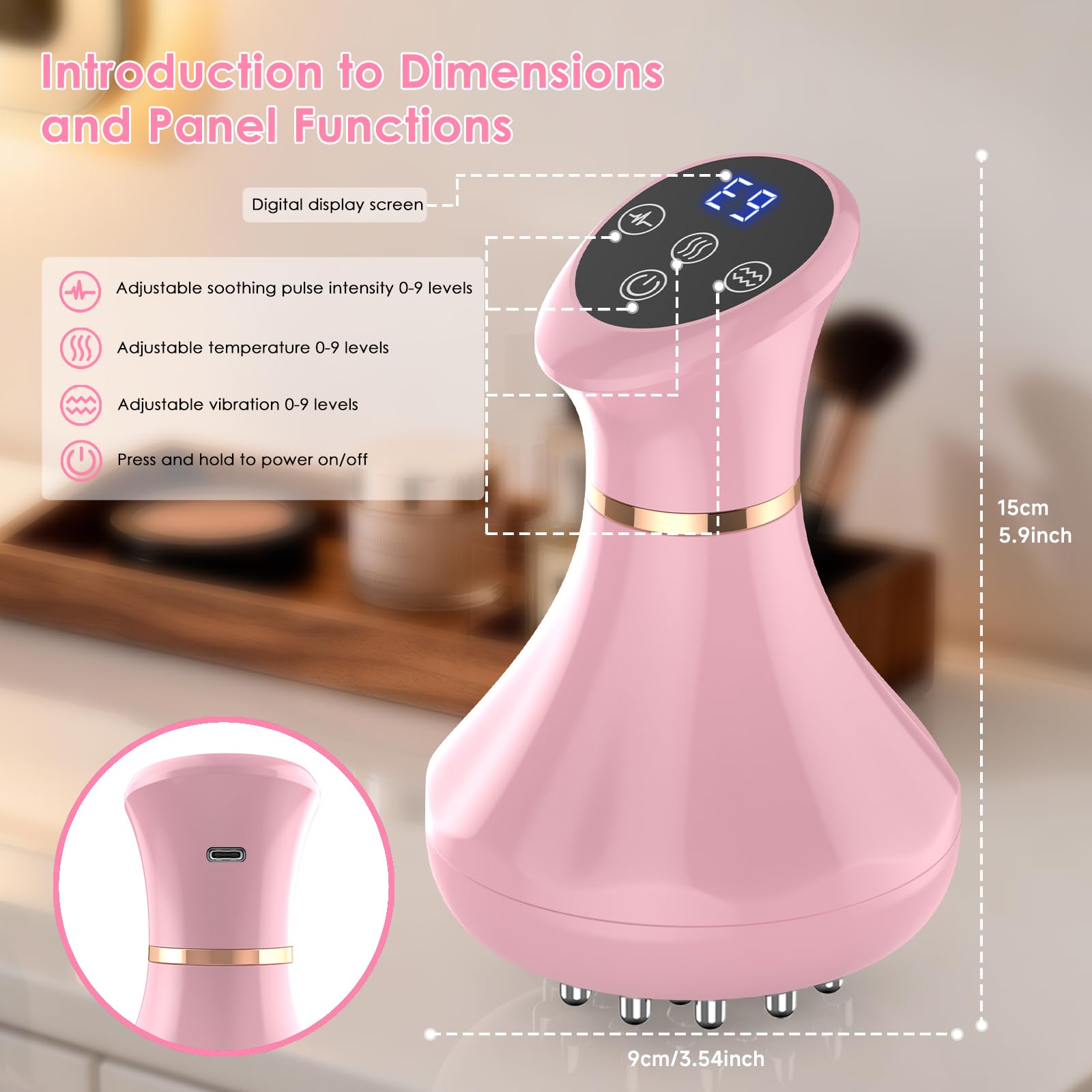 Lymphatic Drainage Massager, Anti Cellulite Massage Tool For Thigh & Belly Stretch Marks & Cellulite Reduction, Handheld Massage tools for Sciatica Nerve, Legs, Arms, Hip, Muscle, Low Back Pain Relief - Maple Wellness Supplements