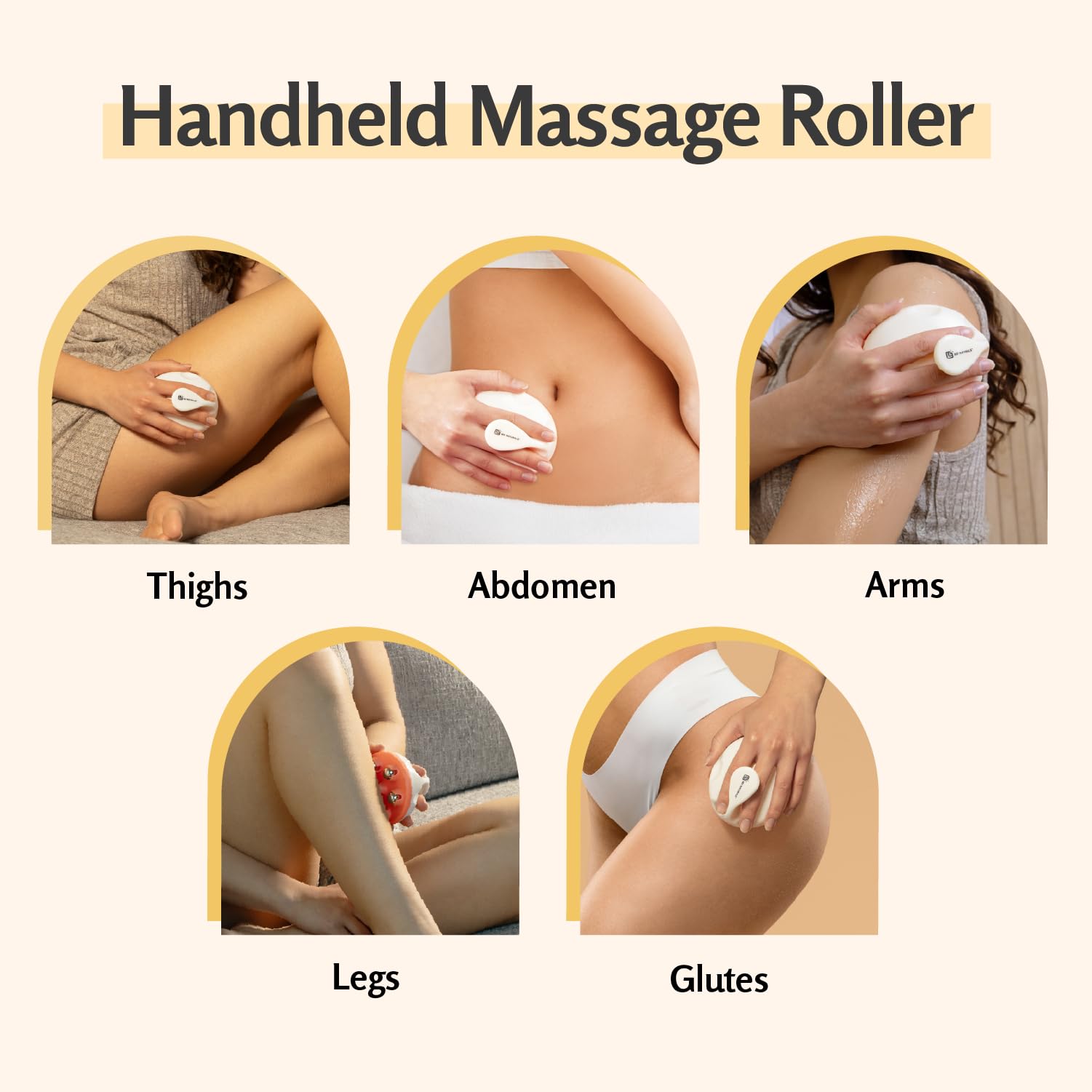Lymphatic Drainage Massager with Cooling Steel Rollers for Body Sculpting, Cellulite & Sore Muscles, Grip-Friendly with Ergonomic Design for Arms, Thighs, Glutes and Stomach by M3 – Orange - Maple Wellness Supplements