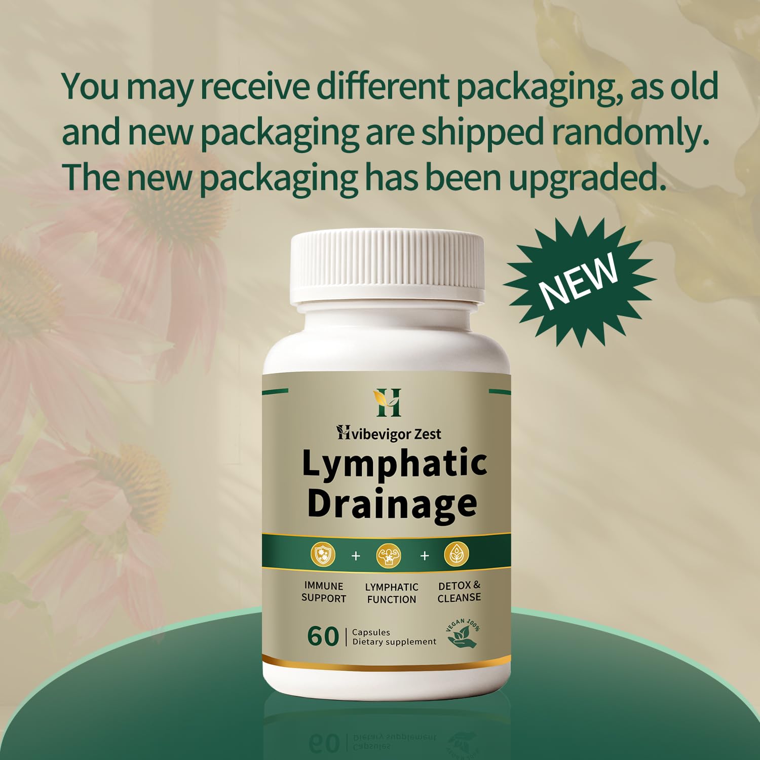 Lymphatic Drainage Supplement – Natural Herbal Formula with Dandelion, Burdock & Echinacea, Supports Fluid Balance, Immune Health & Cellulite Reduction – 60 Capsules - Maple Wellness Supplements
