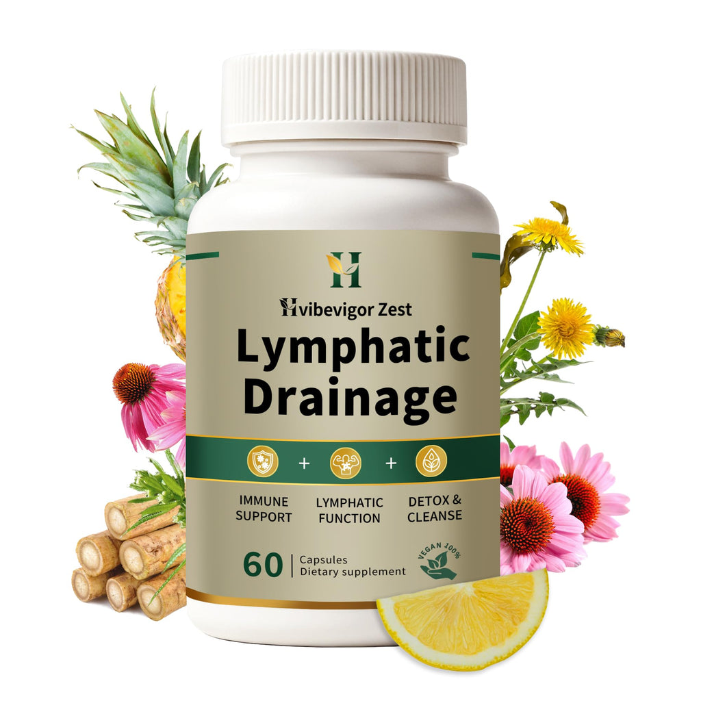Lymphatic Drainage Supplement – Natural Herbal Formula with Dandelion, Burdock & Echinacea, Supports Fluid Balance, Immune Health & Cellulite Reduction – 60 Capsules - Maple Wellness Supplements