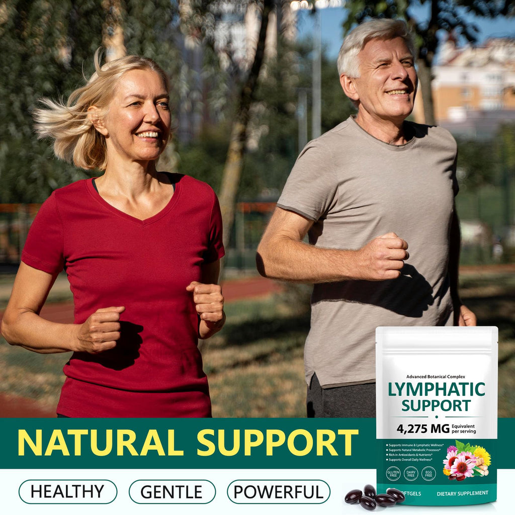 Lymphatic Drainage Supplements, 4275mg Lymph System Support for Women & Men, Herbal Lymphatic Complex with Dandelion, Burdock, Echinacea, Cleavers, Turmeric & Bromelain for Fluid Balance, 240 Capsules - Maple Wellness Supplements