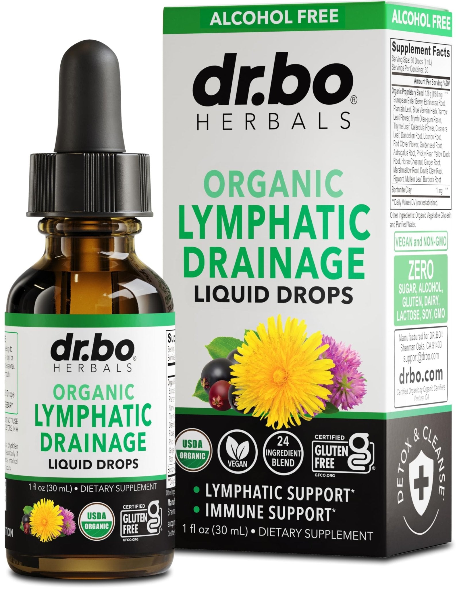 Lymphatic Drainage Supplements Drops - Organic Lymphatic Support Liquid Drops Cleanse with Echinacea, Lymph System Support Supplement, Lymph Node Detox Cleanse System Drainage - 1oz Non-GMO Organics - Maple Wellness Supplements
