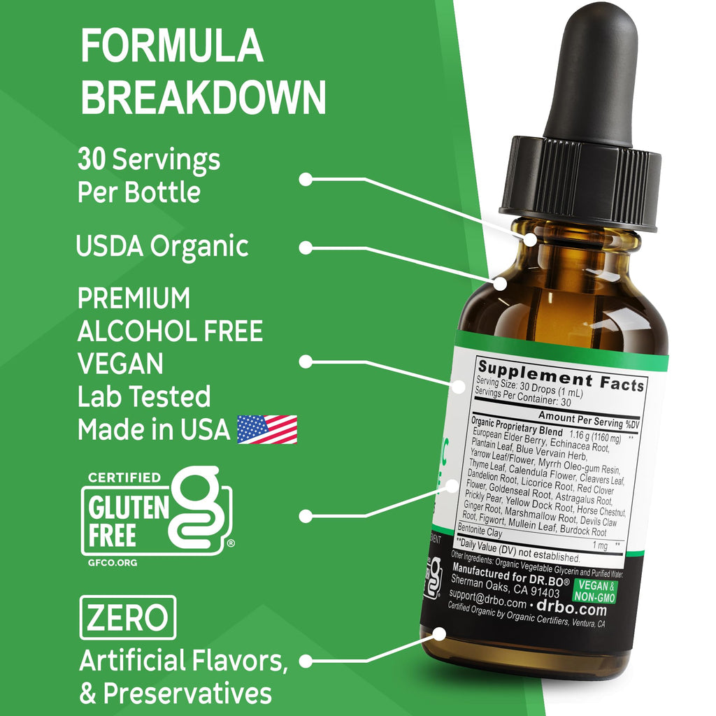 Lymphatic Drainage Supplements Drops - Organic Lymphatic Support Liquid Drops Cleanse with Echinacea, Lymph System Support Supplement, Lymph Node Detox Cleanse System Drainage - 1oz Non-GMO Organics - Maple Wellness Supplements