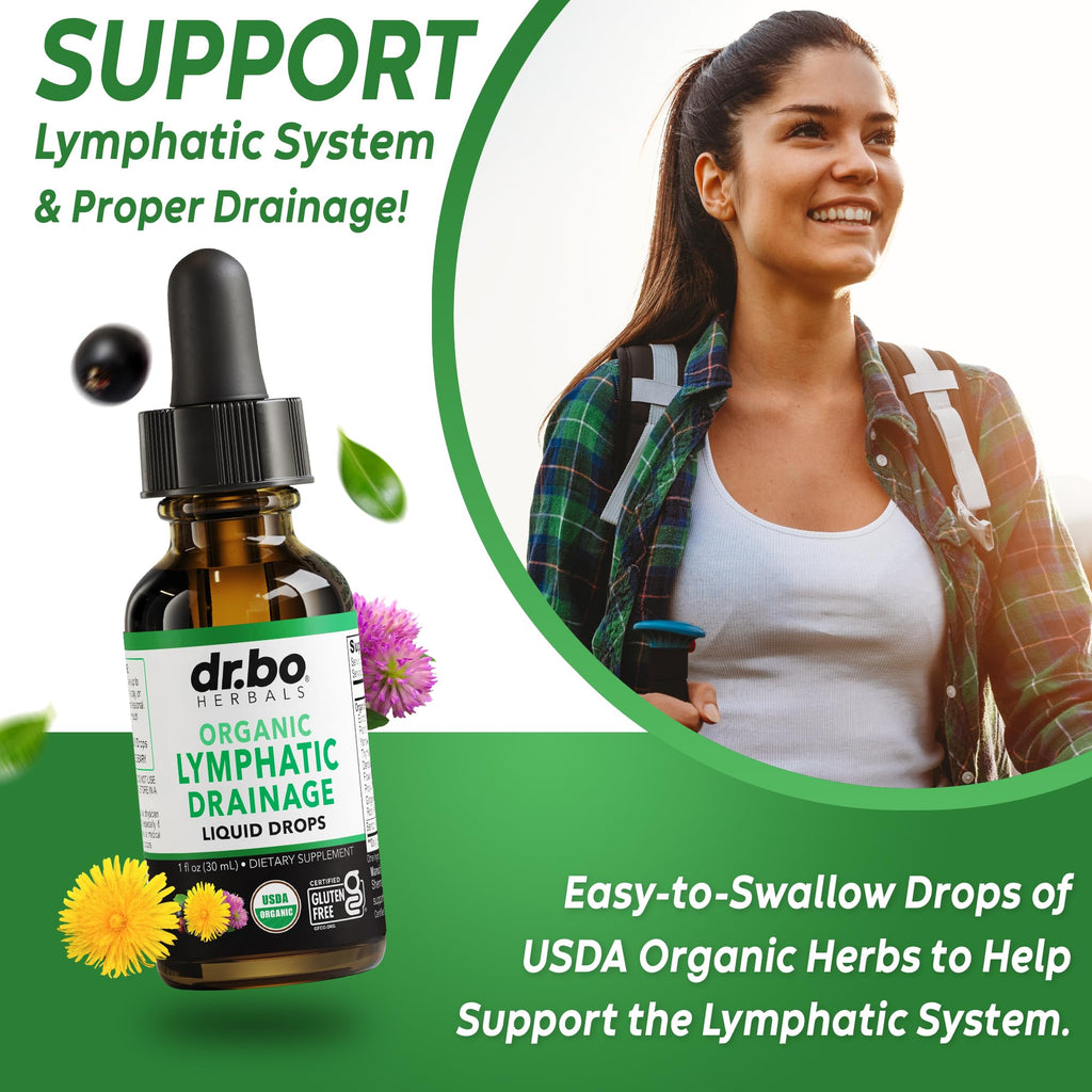 Lymphatic Drainage Supplements Drops - Organic Lymphatic Support Liquid Drops Cleanse with Echinacea, Lymph System Support Supplement, Lymph Node Detox Cleanse System Drainage - 1oz Non-GMO Organics - Maple Wellness Supplements