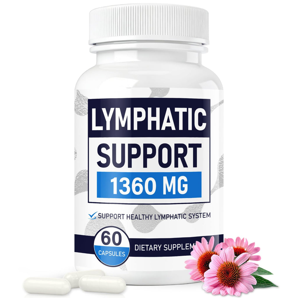 Lymphatic Drainage Supplements for Lymph System Cleanse & Immune Support, Lymphatic Support Supplement, Detox & Liver Health, Natural Herbal Blends with Echinacea, Dandelion, Burdock, 60 Capsules - Maple Wellness Supplements