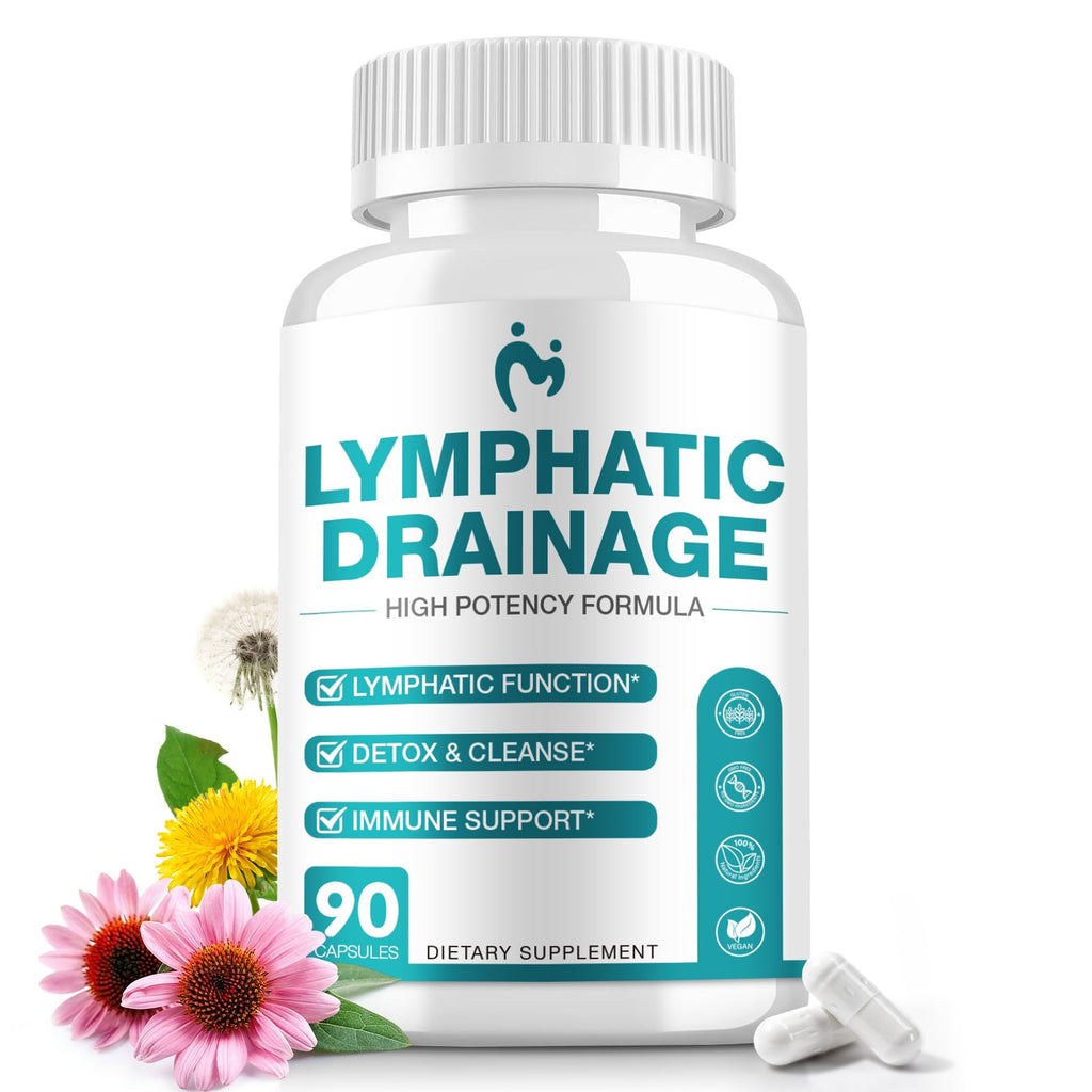 Lymphatic Drainage Supplements - Lymphatic Drainage Capsule for Detox & Cleanse, Immune Support - Natural Herbal Blends with Dandelion, Burdock, Cleavers & Echinacea, 90 Capsules - Maple Wellness Supplements