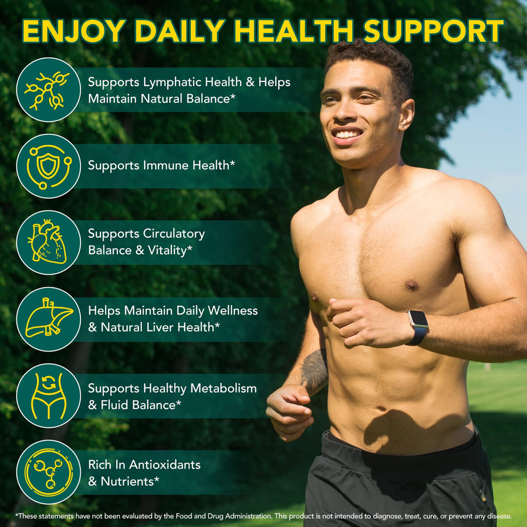 Lymphatic Drainage Supplements, Lymphatic Drainage Capsules - Wellness Complex 21 in 1 Aescia, Turmeric, Bromelain, Echinacea & More - Lymph System Support Capsules - Maple Wellness Supplements