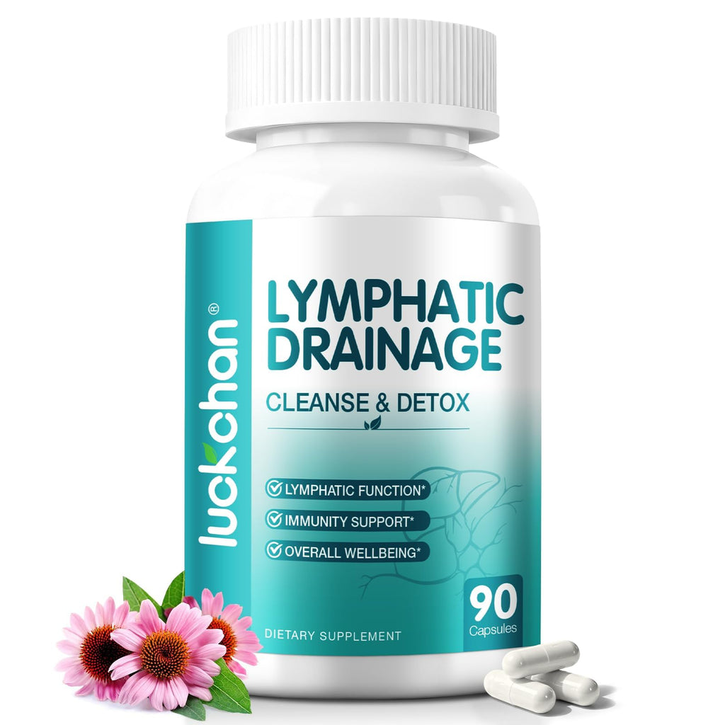 Lymphatic Drainage Supplements - Lymphatic System Support, Fluid Balance, Immune Support - Natural Lymphatic Cleanse & Detox Capsules with Dandelion, Echinacea, Burdock & More, 90 Capsules - Maple Wellness Supplements