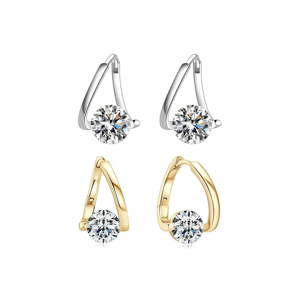 Lymphatic Germanium Earrings Lymphatic Drainage Earrings Atheniz Lymphatic Earrings Cubic Zirconia Earring Lymphatic Hoop Earrings for Women (gold+silver) - Maple Wellness Supplements