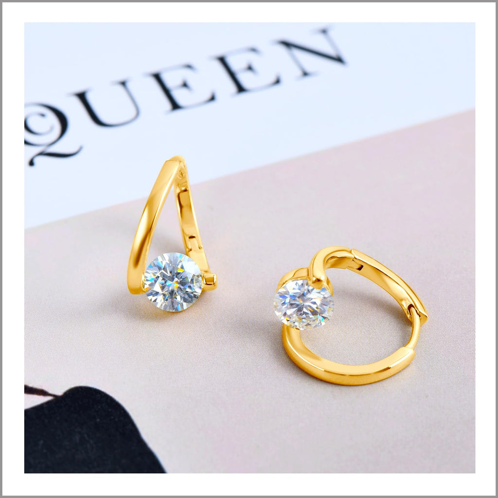 Lymphatic Germanium Earrings Lymphatic Drainage Earrings Atheniz Lymphatic Earrings Cubic Zirconia Earring Lymphatic Hoop Earrings for Women (gold+silver) - Maple Wellness Supplements