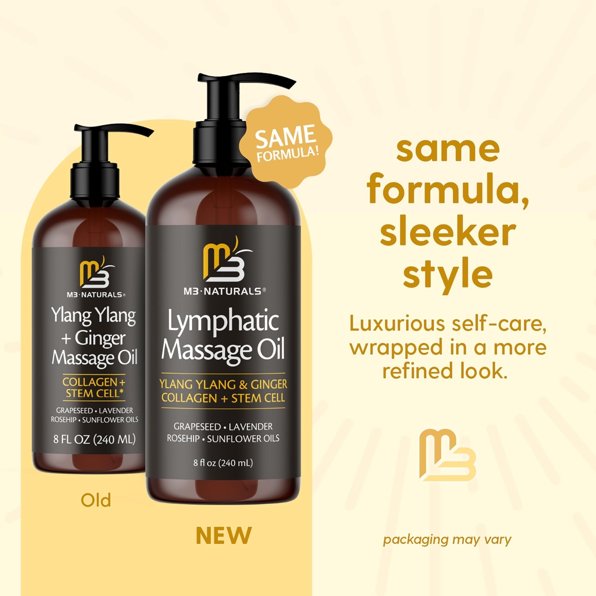 Lymphatic Massage Oil for Massage Therapy - Lymphatic Drainage Oil for Body Care Circulation & Detox Support with Ylang Ylang, Ginger, Lavender, Grapeseed, Vitamin E & Stem Cell (8 Fl Oz) by M3 - Maple Wellness Supplements