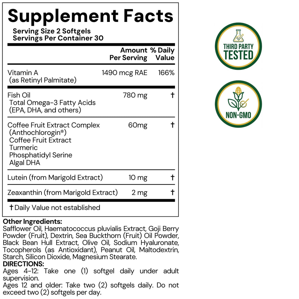 LYTTON EyeQ Duo Digital Eye & Focus Support – Patented Anthochlorogin for Brain-Eye Connection, Promotes Ocular Vitality – Rapid Visual Comfort & Natural Formula for Screen Users, 60 Softgels - TrustMedUSA