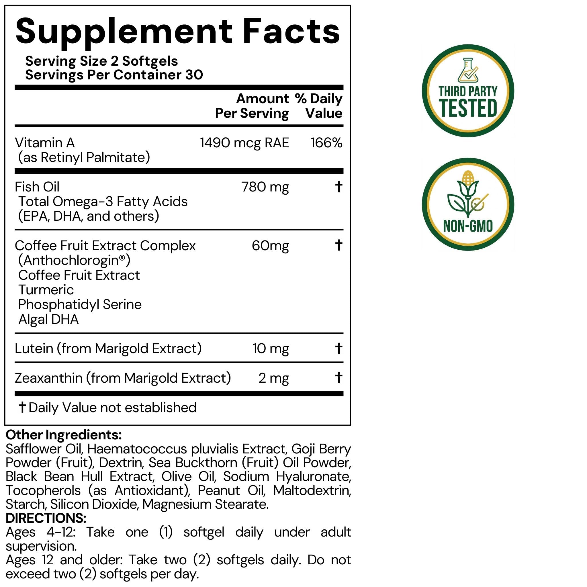 LYTTON EyeQ Duo Digital Eye & Focus Support – Patented Anthochlorogin for Brain-Eye Connection, Promotes Ocular Vitality – Rapid Visual Comfort & Natural Formula for Screen Users, 60 Softgels - TrustMedUSA