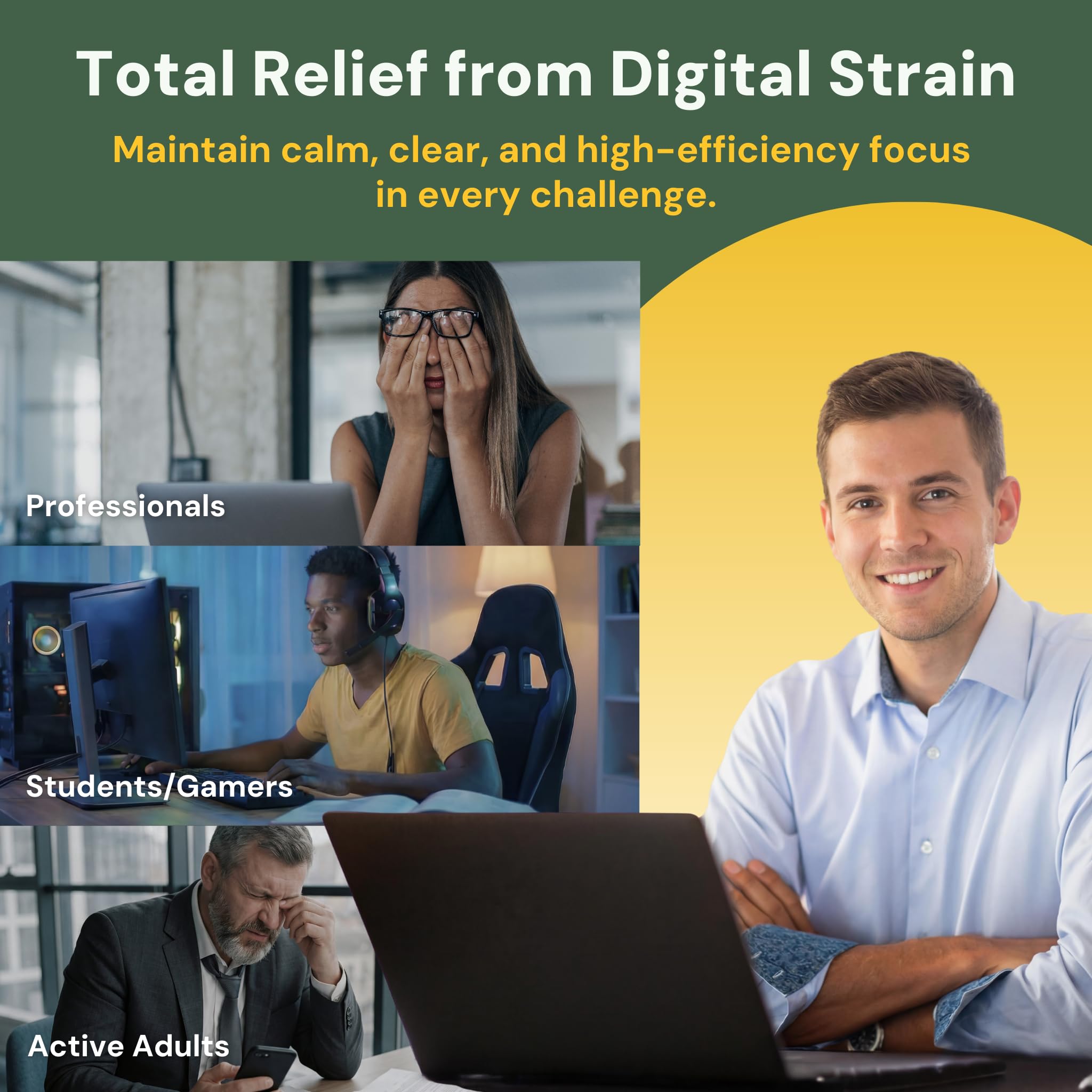 LYTTON EyeQ Duo Digital Eye & Focus Support – Patented Anthochlorogin for Brain-Eye Connection, Promotes Ocular Vitality – Rapid Visual Comfort & Natural Formula for Screen Users, 60 Softgels - TrustMedUSA
