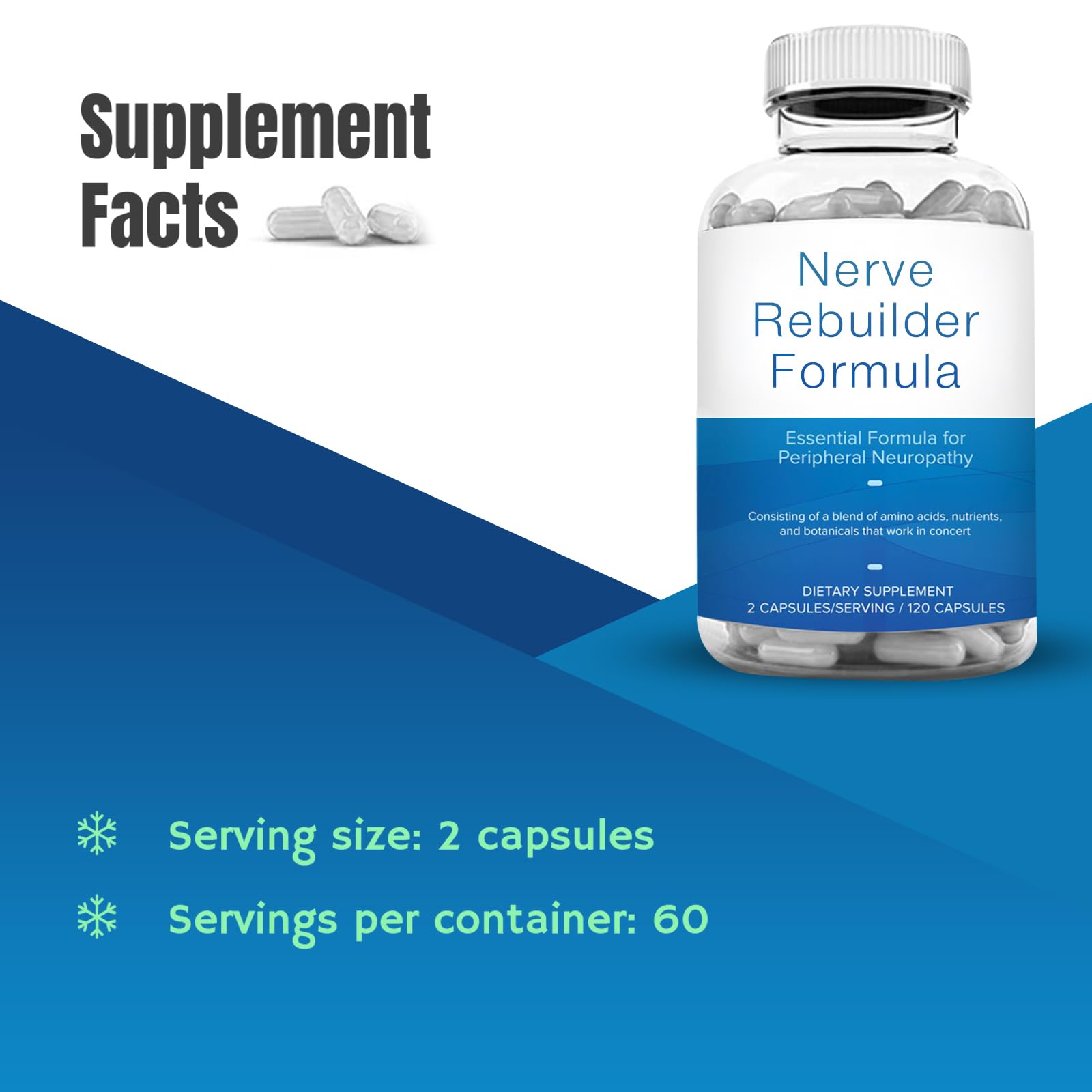 M PAIN MANAGEMENT TECHNOLOGIES Nerve Support Supplement - Nitric Oxide/L-Arginine - Feet Hand Legs Toe Maximum Strength Nerve Support Formula 120 Caps - TrustMedUSA