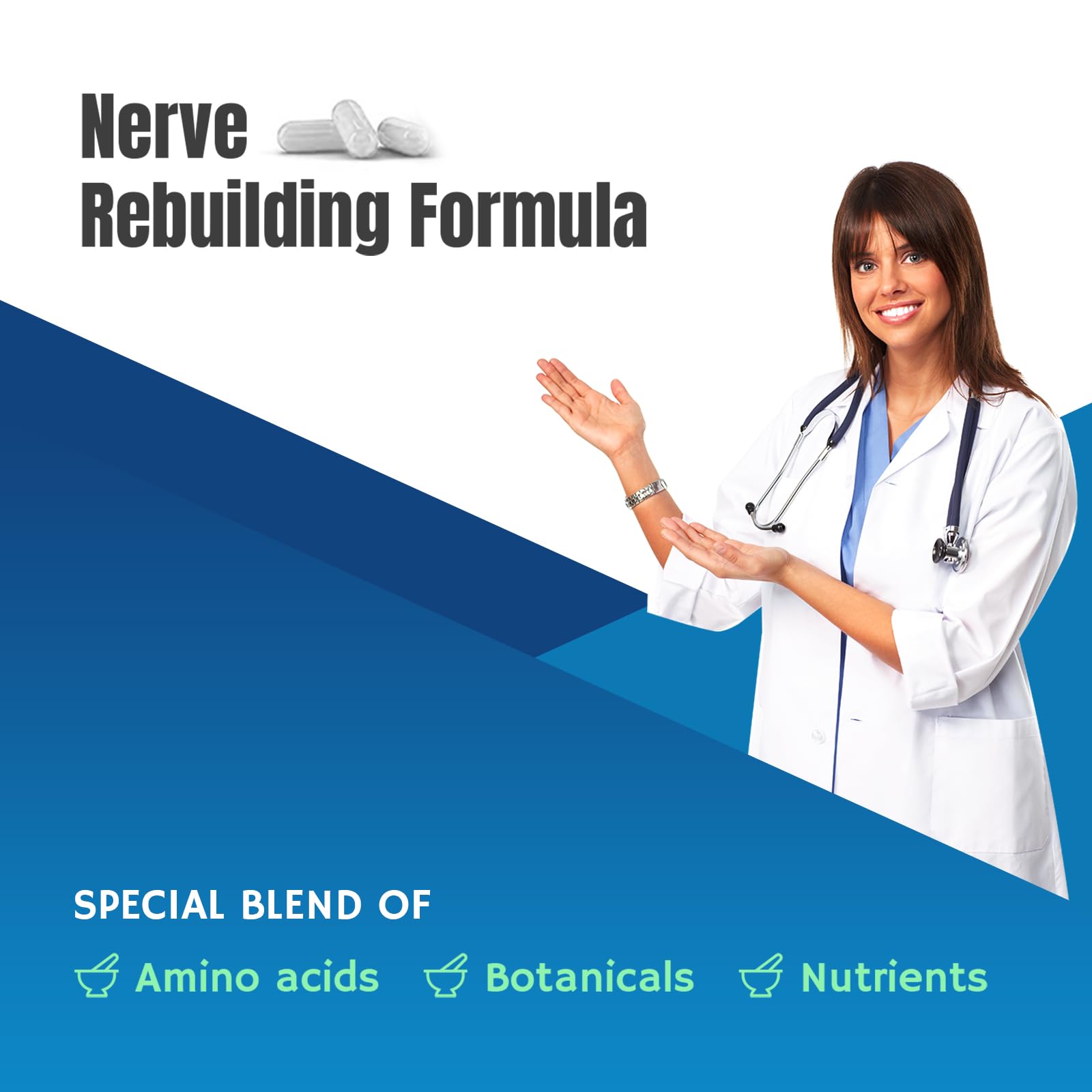 M PAIN MANAGEMENT TECHNOLOGIES Nerve Support Supplement - Nitric Oxide/L-Arginine - Feet Hand Legs Toe Maximum Strength Nerve Support Formula 120 Caps - TrustMedUSA