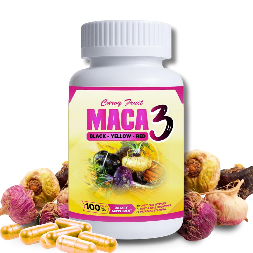 Maca 3 Capsules – Black, Red & Yellow Maca Root Blend – Feminine Balance & Natural Body Support – Herbal Formula - TrustMedUSA