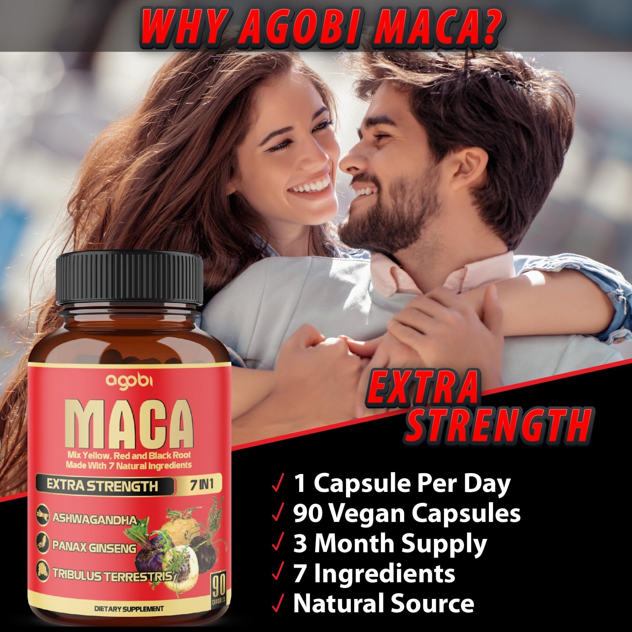 Maca Root Capsules - Supports Natural Health - Energy - Performance & Mood Supplement - Enhanced Blood Flow 3-Month Supply - TrustMedUSA