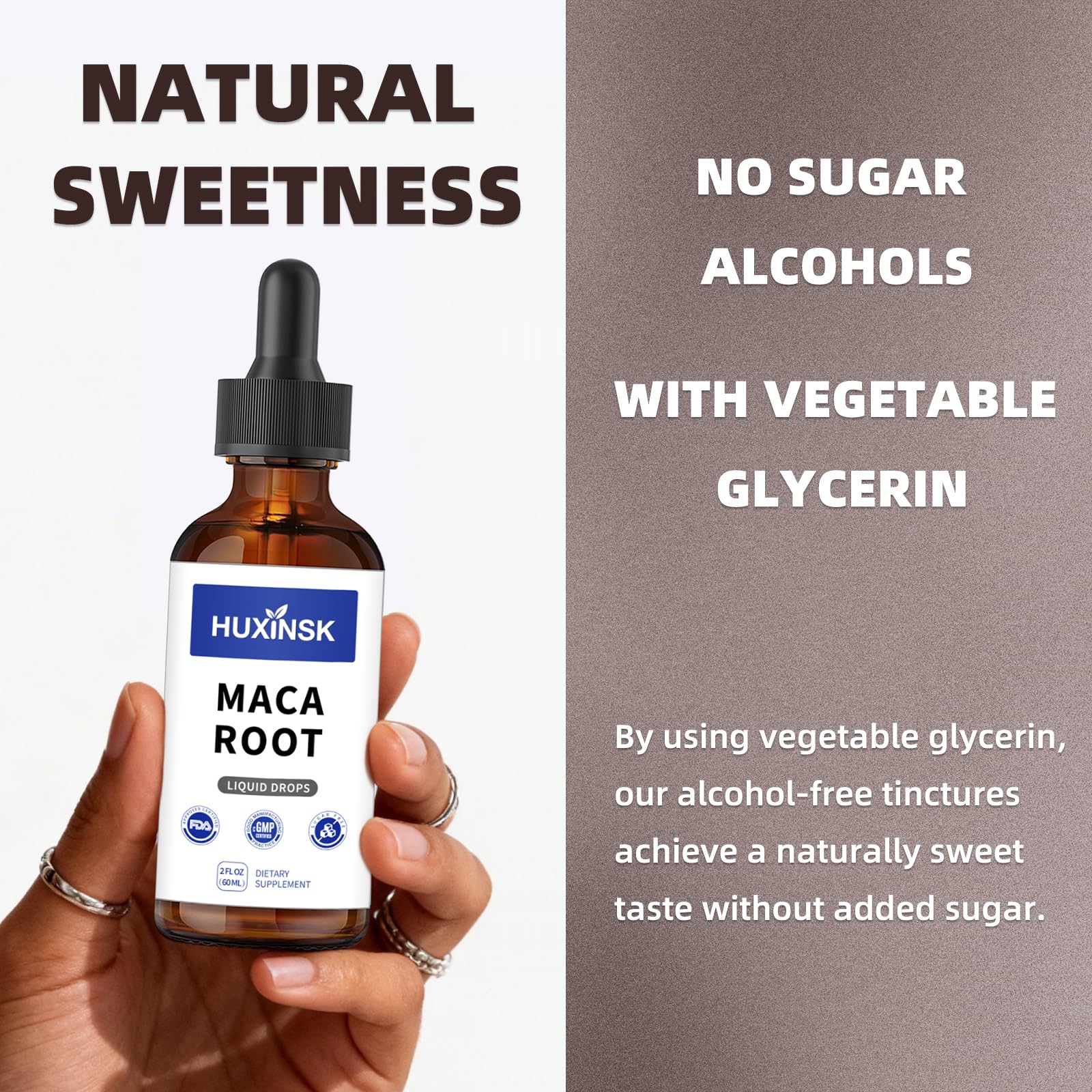 Maca Root Liquid Drops Extract | Peruvian Black & Red Blend | Natural Energy & Hormone Balance | Alcohol-Free, 60ml Vegan Tincture - TrustMedUSA
