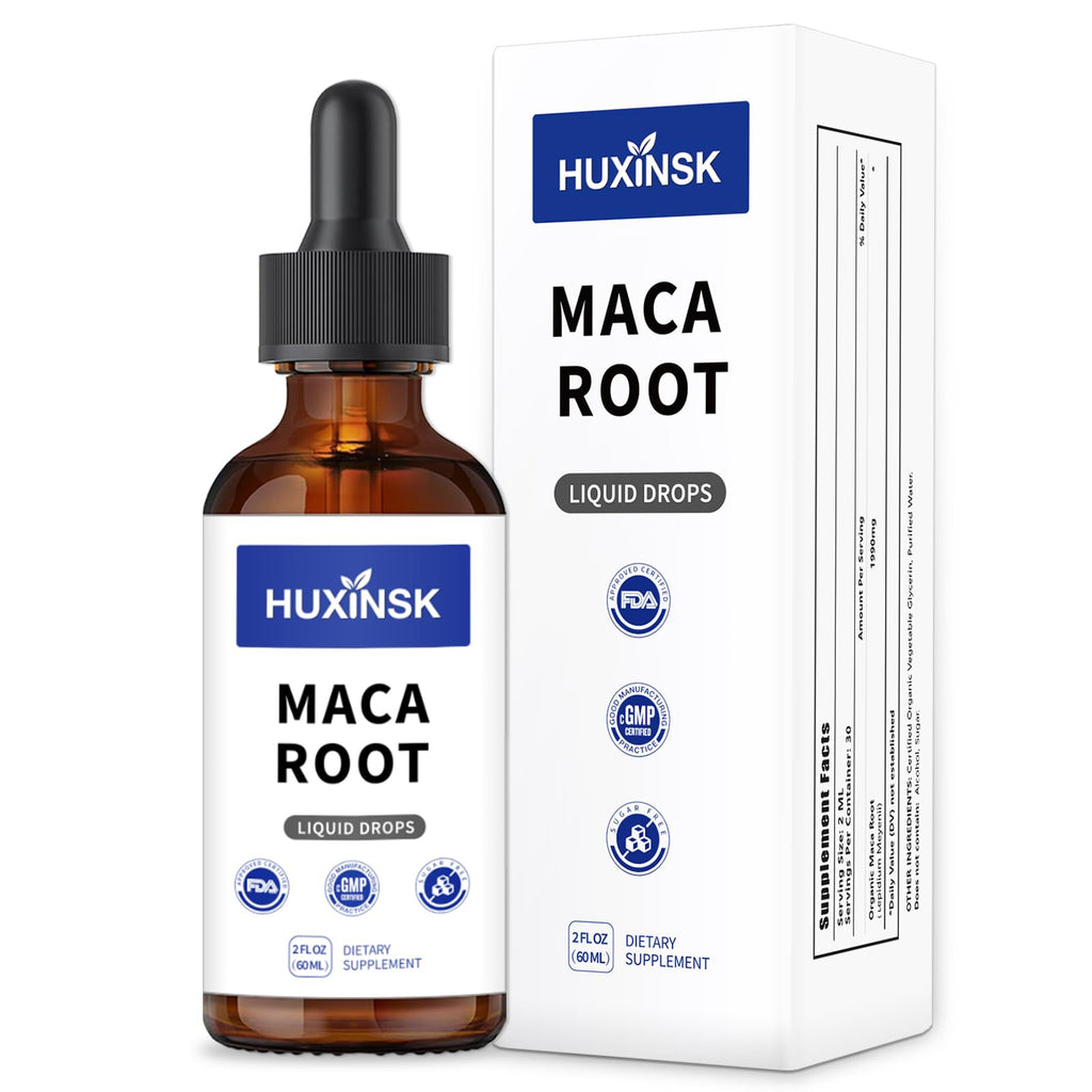 Maca Root Liquid Drops Extract | Peruvian Black & Red Blend | Natural Energy & Hormone Balance | Alcohol-Free, 60ml Vegan Tincture - TrustMedUSA