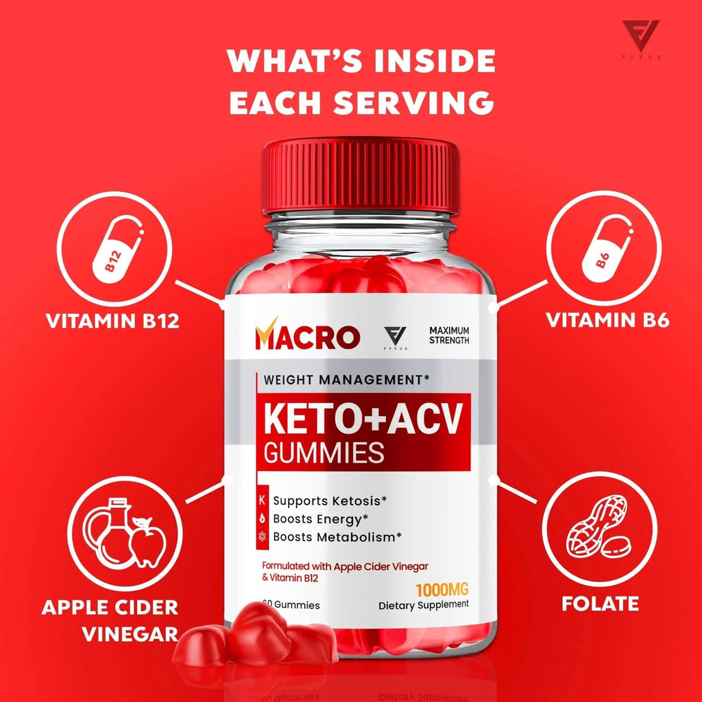 Macro Keto ACV Gummies Advanced Apple Cider Vinegar Vitamin Supplement - TrustMedUSA