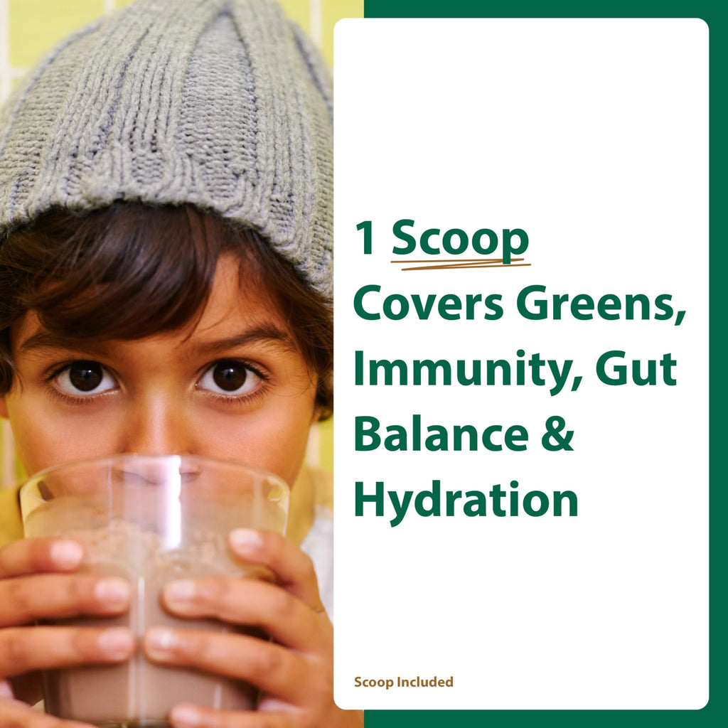 MacroLife Naturals MacroCoco Super Greens Drink, Chocolate Powder Superfood for Kids & Teens - Whole Food Fruit & Vegetable Multi-Vitamins Probiotics Digestive Enzymes & Fiber Supplement - 32 Servings - TrustMedUSA