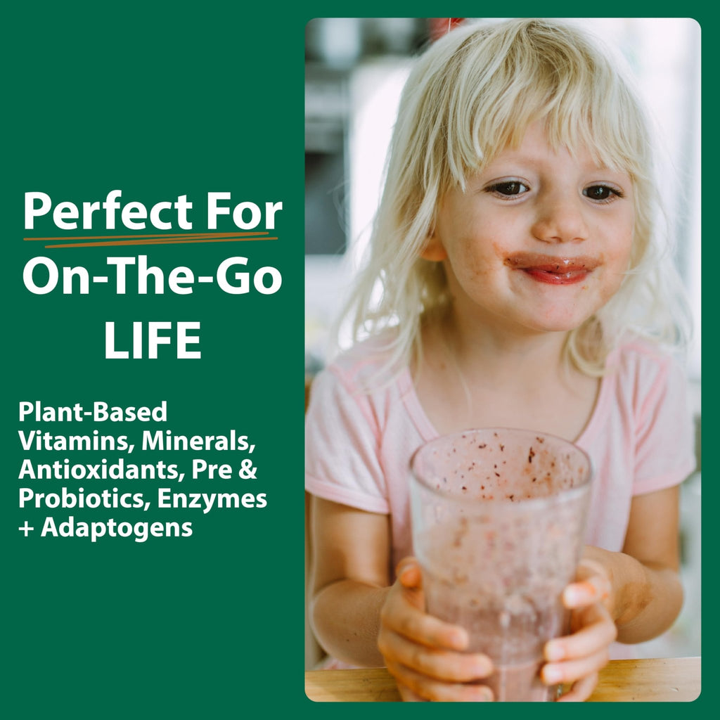 MacroLife Naturals MacroCoco Super Greens Drink, Chocolate Powder Superfood for Kids & Teens - Whole Food Fruit & Vegetable Multi-Vitamins Probiotics Digestive Enzymes & Fiber Supplement - 32 Servings - TrustMedUSA