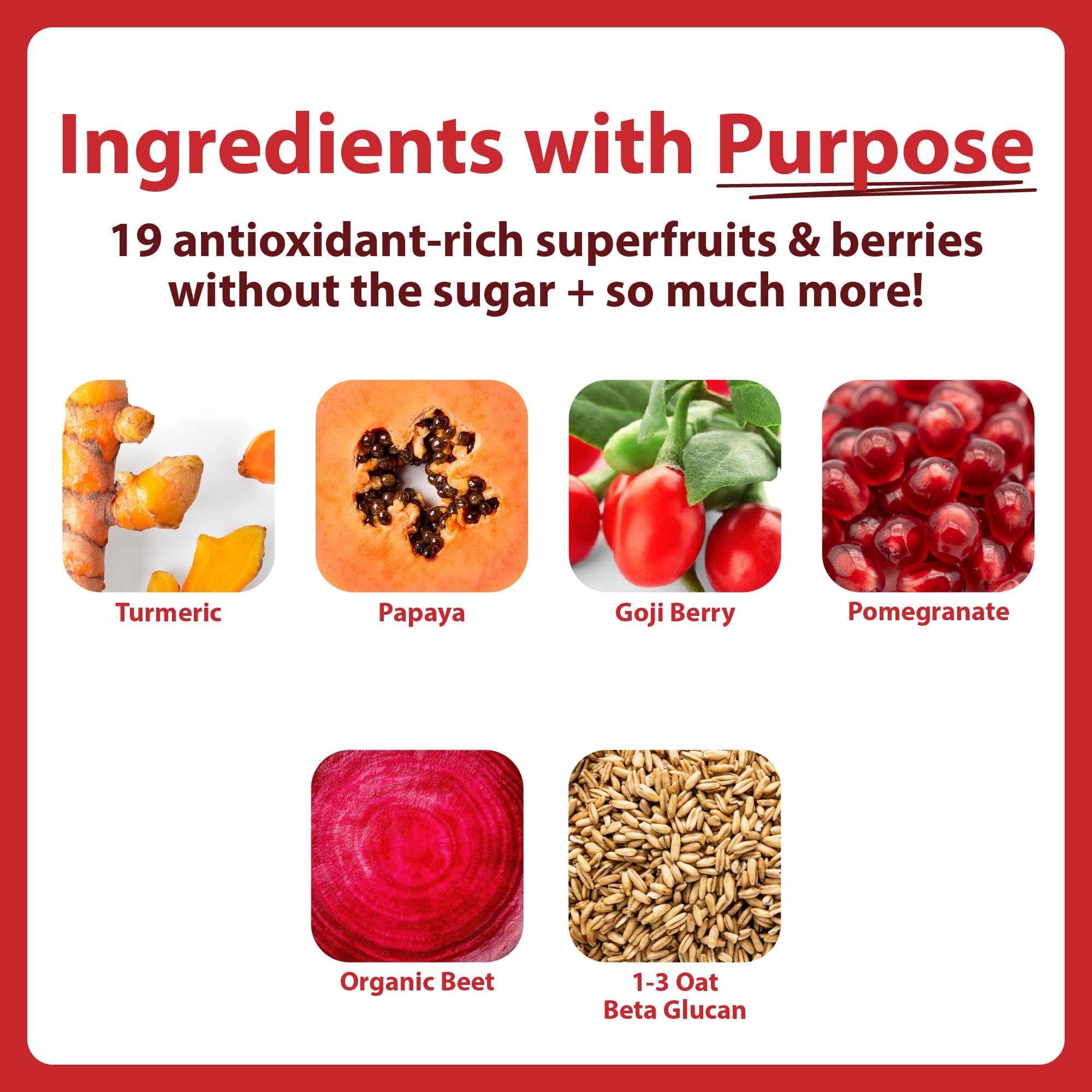 MacroLife Naturals Miracle Reds Superfood Powder 19 Blended Fruit & Berry Polyphenols Enzymes Probiotics & Antioxidants Supplement - Raw Non-GMO & Vegan Whole Food Vitamins - 12 Packet Servings - TrustMedUSA