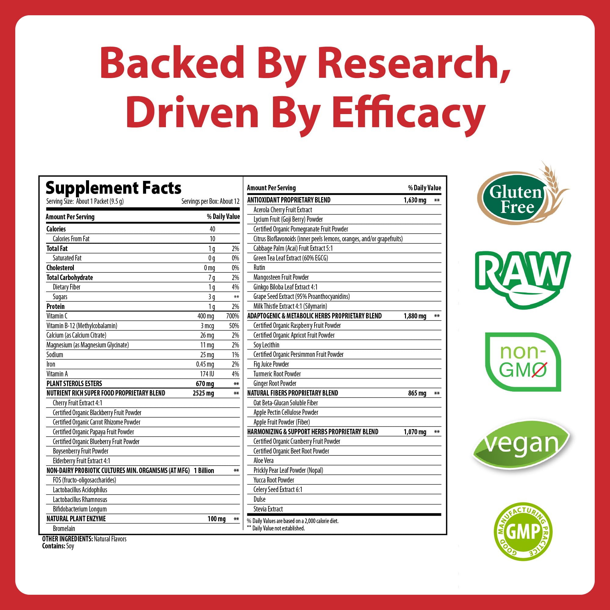 MacroLife Naturals Miracle Reds Superfood Powder 19 Blended Fruit & Berry Polyphenols Enzymes Probiotics & Antioxidants Supplement - Raw Non-GMO & Vegan Whole Food Vitamins - 12 Packet Servings - TrustMedUSA