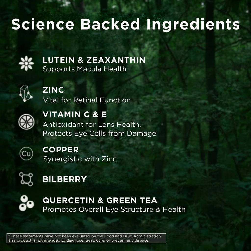 Macutene Protect Eye Vitamins for Macular Support Areds 2 with Lutein and Zeaxanthin Supplements (25mg/5mg) – Doctor Formulated Bilberry Supplement for Eyes, Lab Tested, Vegan (60 Capsules) - TrustMedUSA