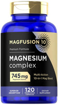 Magfusion-10 Magnesium Complex Supplement 745mg | 120 Capsules | 10 in 1 Blend | Vegetarian, Non-GMO, Gluten Free - TrustMedUSA