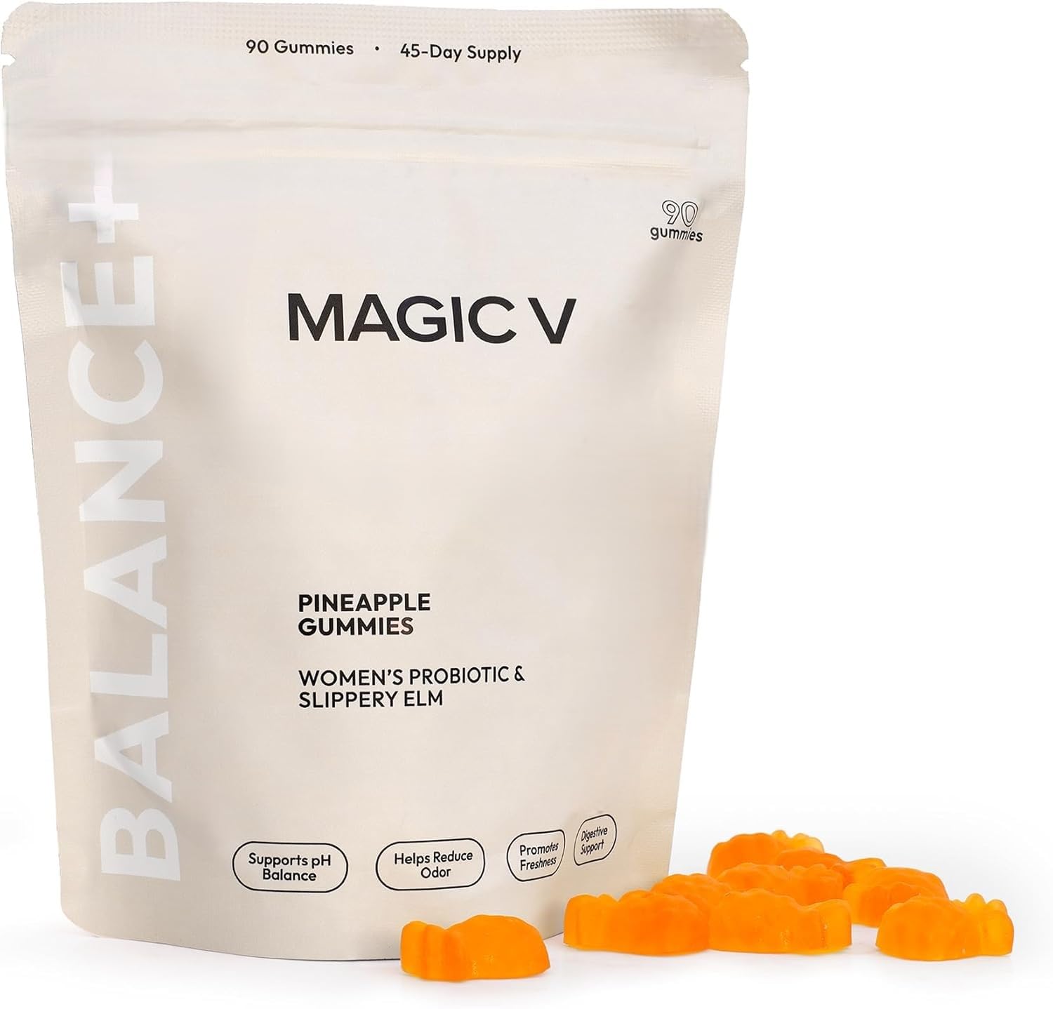 Magic V Care – Premium Feminine Balance Gummies – Women’s Wellness & pH Support – Vaginal Health, Immunity & Hormonal Balance – Vegan, Gluten-Free – Tropical Pineapple – 90 Gummies – 45 Servings - TrustMedUSA