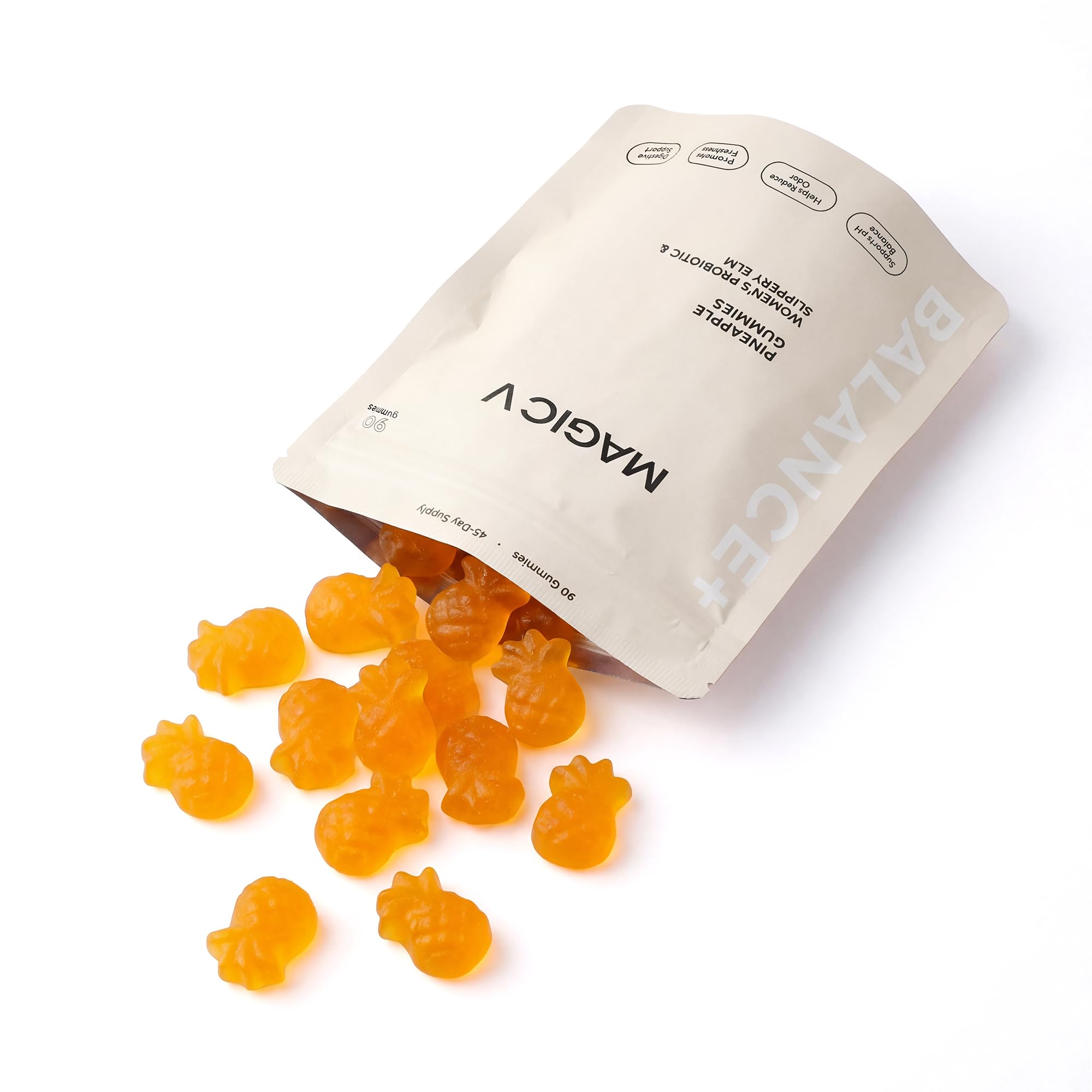 Magic V Care – Premium Feminine Balance Gummies – Women’s Wellness & pH Support – Vaginal Health, Immunity & Hormonal Balance – Vegan, Gluten-Free – Tropical Pineapple – 90 Gummies – 45 Servings - TrustMedUSA