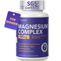Magnesium 7 Complex for Women 1600mg, Magnesium Glycinate 600mg 7 High Absorption Magnesium Supplement with Citrate, Malate, Chelate, Taurate, Gluconate, Aspartate & Ascorbate for Sleep, 60 Capsules - TrustMedUSA