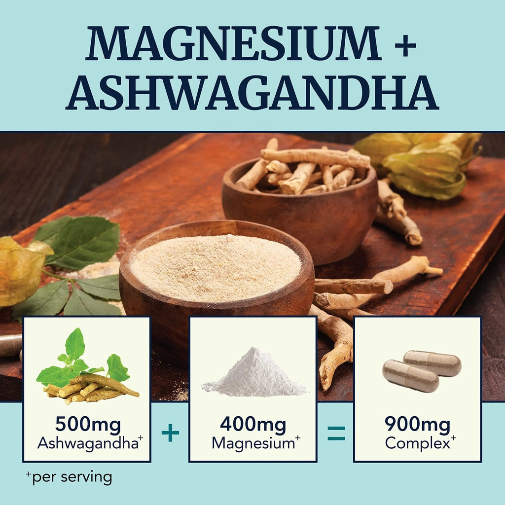 Magnesium Ashwagandha | Calming Magnesium Supplement for Adults | Relax, Rest - TrustMedUSA