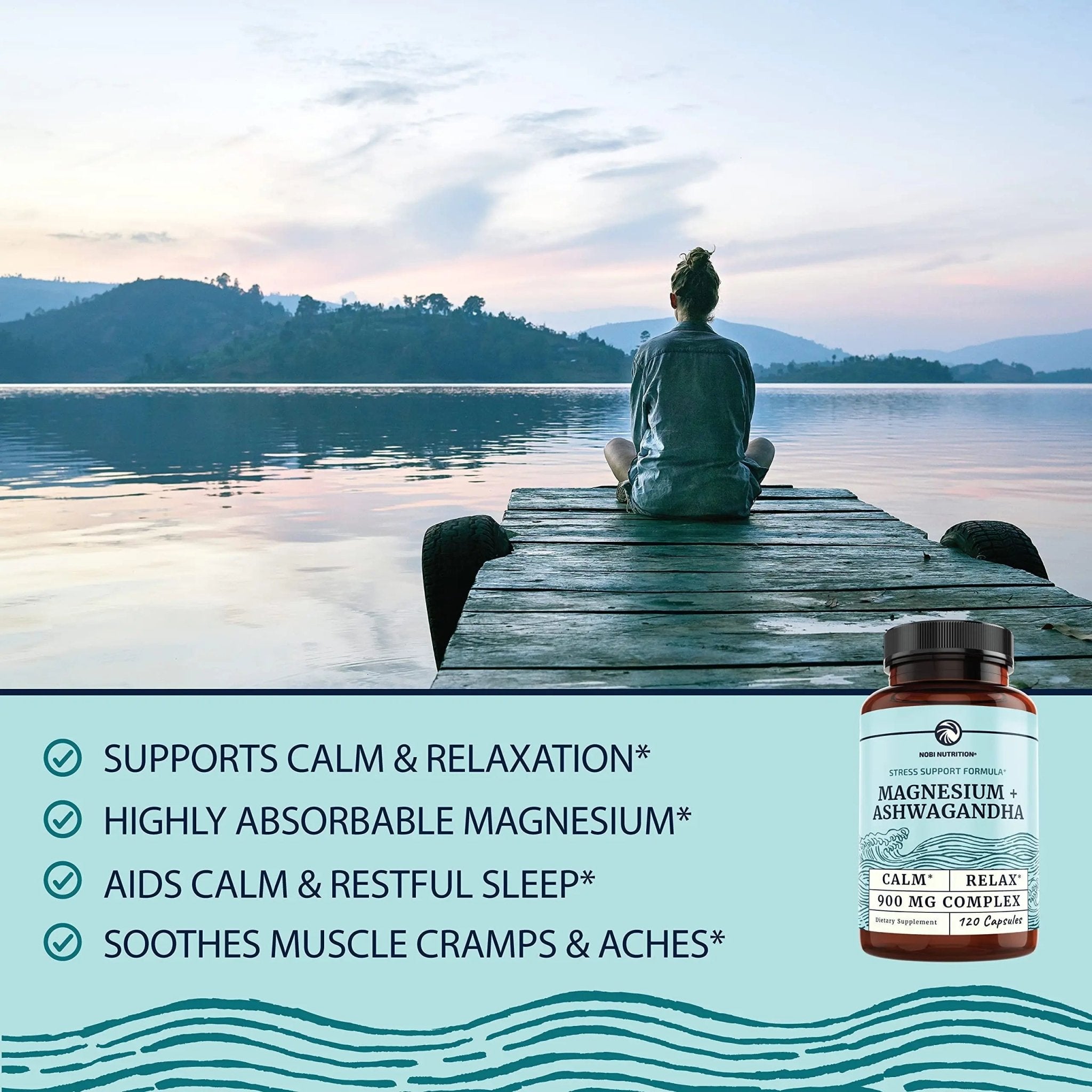 Magnesium Ashwagandha | Calming Magnesium Supplement for Adults | Relax, Rest - TrustMedUSA