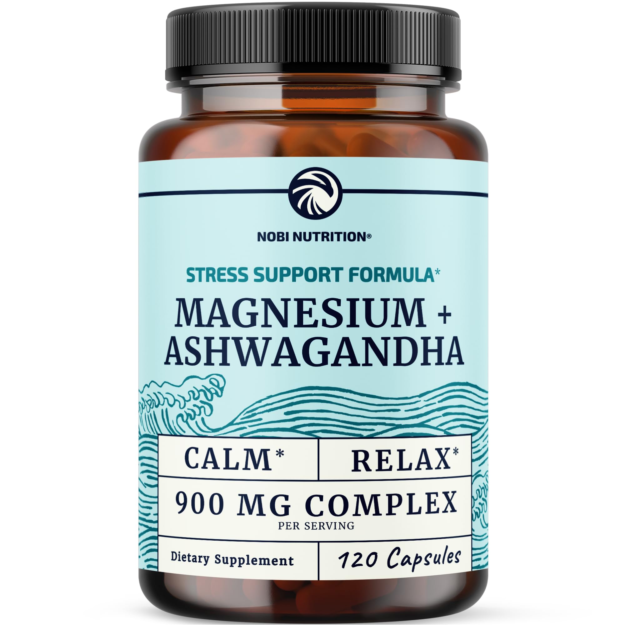 Magnesium Ashwagandha | Calming Magnesium Supplement for Adults | Relax, Rest, Calm Mood & Sleep Support | Mag Citrate & Oxide 400 mg + Ashwagandha 500 mg - TrustMedUSA