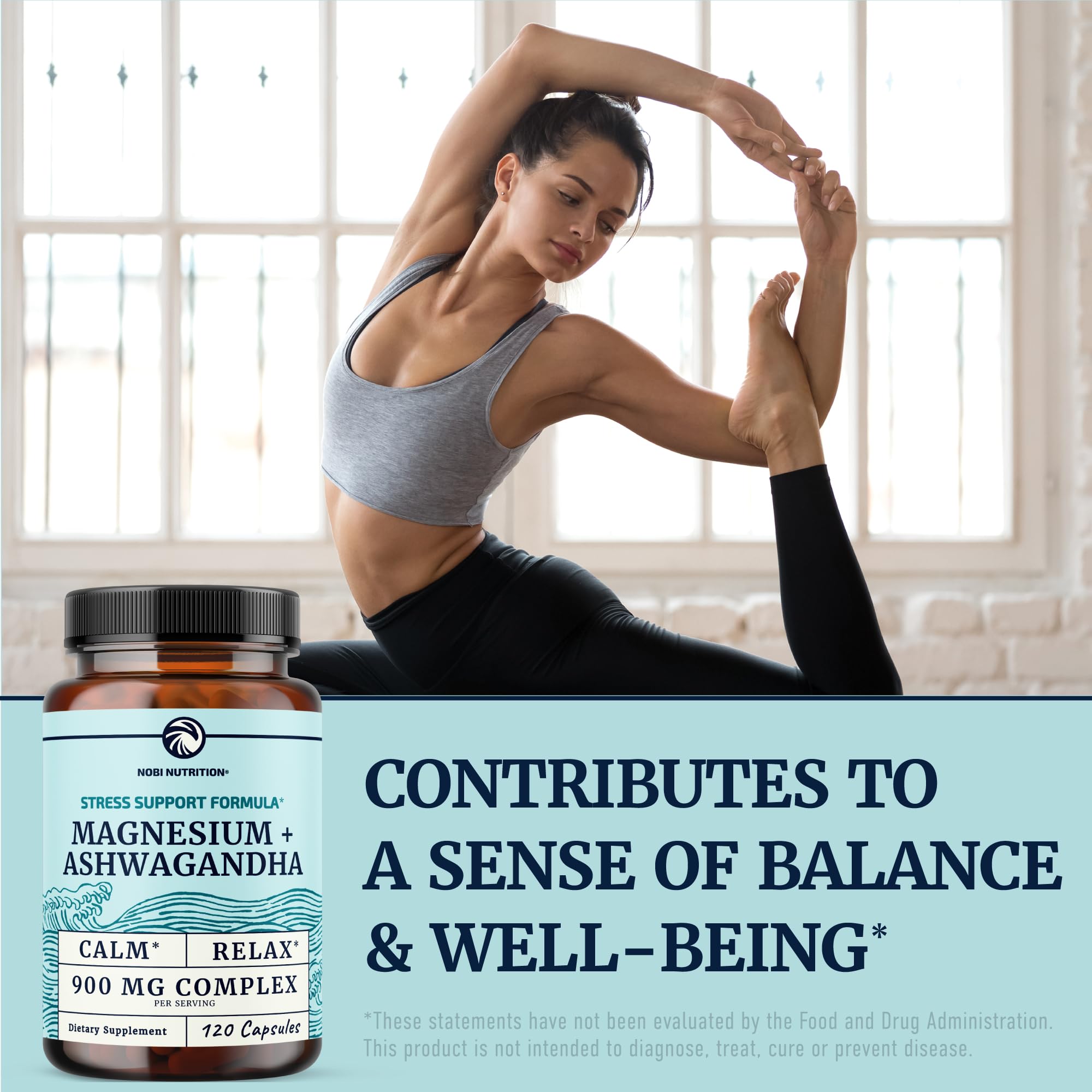 Magnesium Ashwagandha | Calming Magnesium Supplement for Adults | Relax, Rest, Calm Mood & Sleep Support | Mag Citrate & Oxide 400 mg + Ashwagandha 500 mg - TrustMedUSA