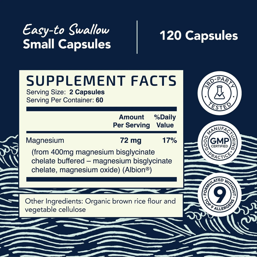 Magnesium Bisglycinate 400mg | Chelated Bisglycinate for Muscle Relaxation, Bones - TrustMedUSA