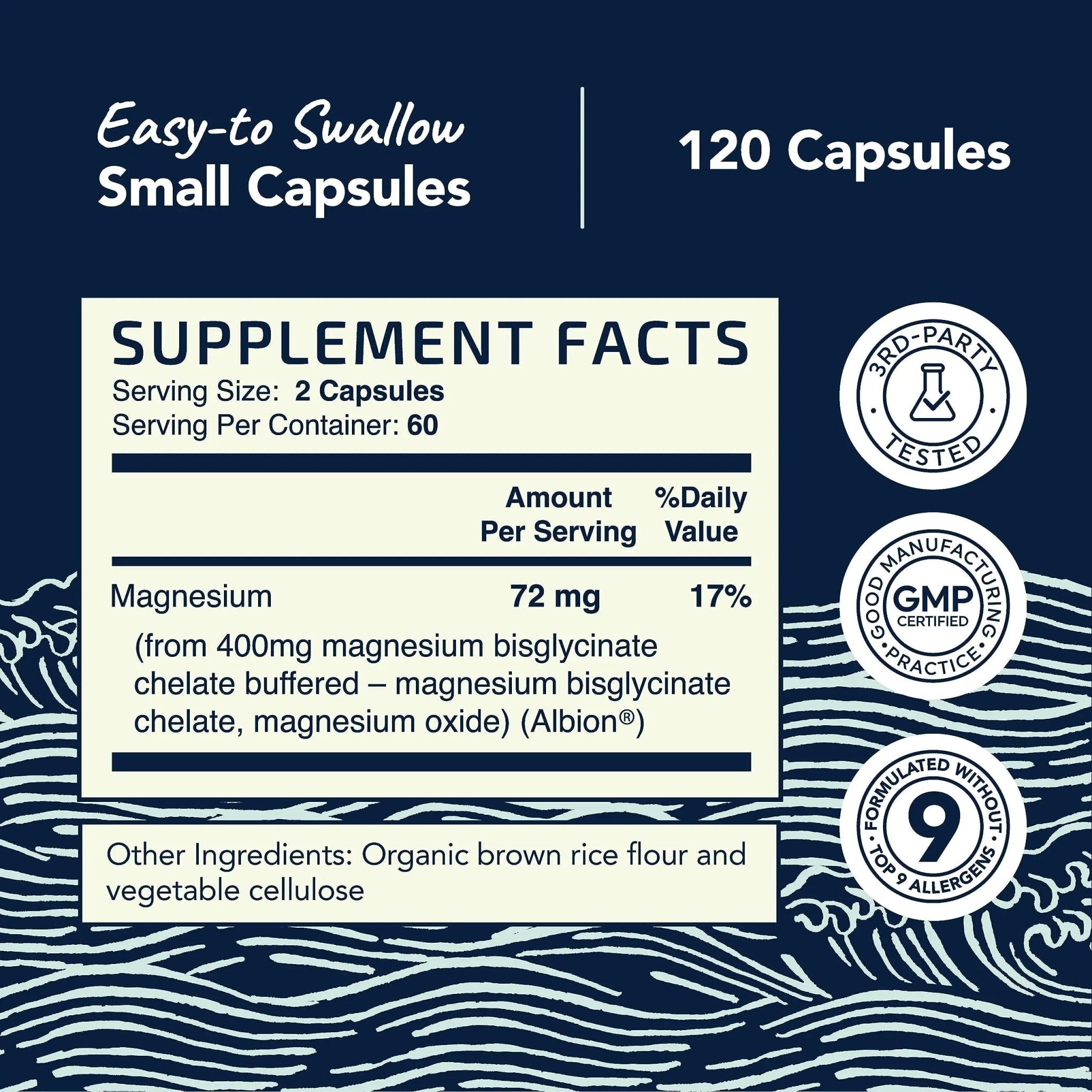 Magnesium Bisglycinate 400mg | Chelated Bisglycinate for Muscle Relaxation, Bones - TrustMedUSA