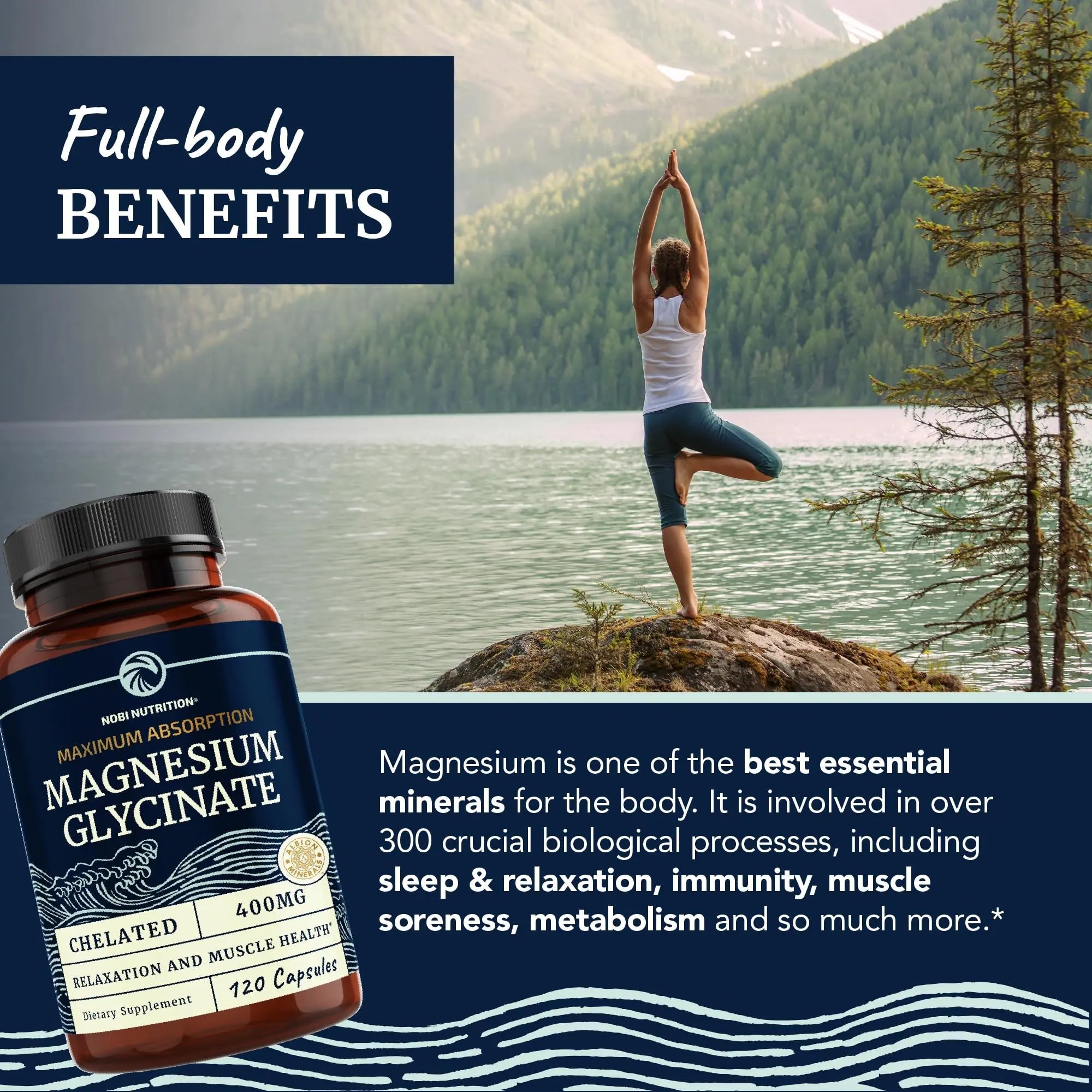 Magnesium Bisglycinate 400mg | Chelated Bisglycinate for Muscle Relaxation, Bones - TrustMedUSA