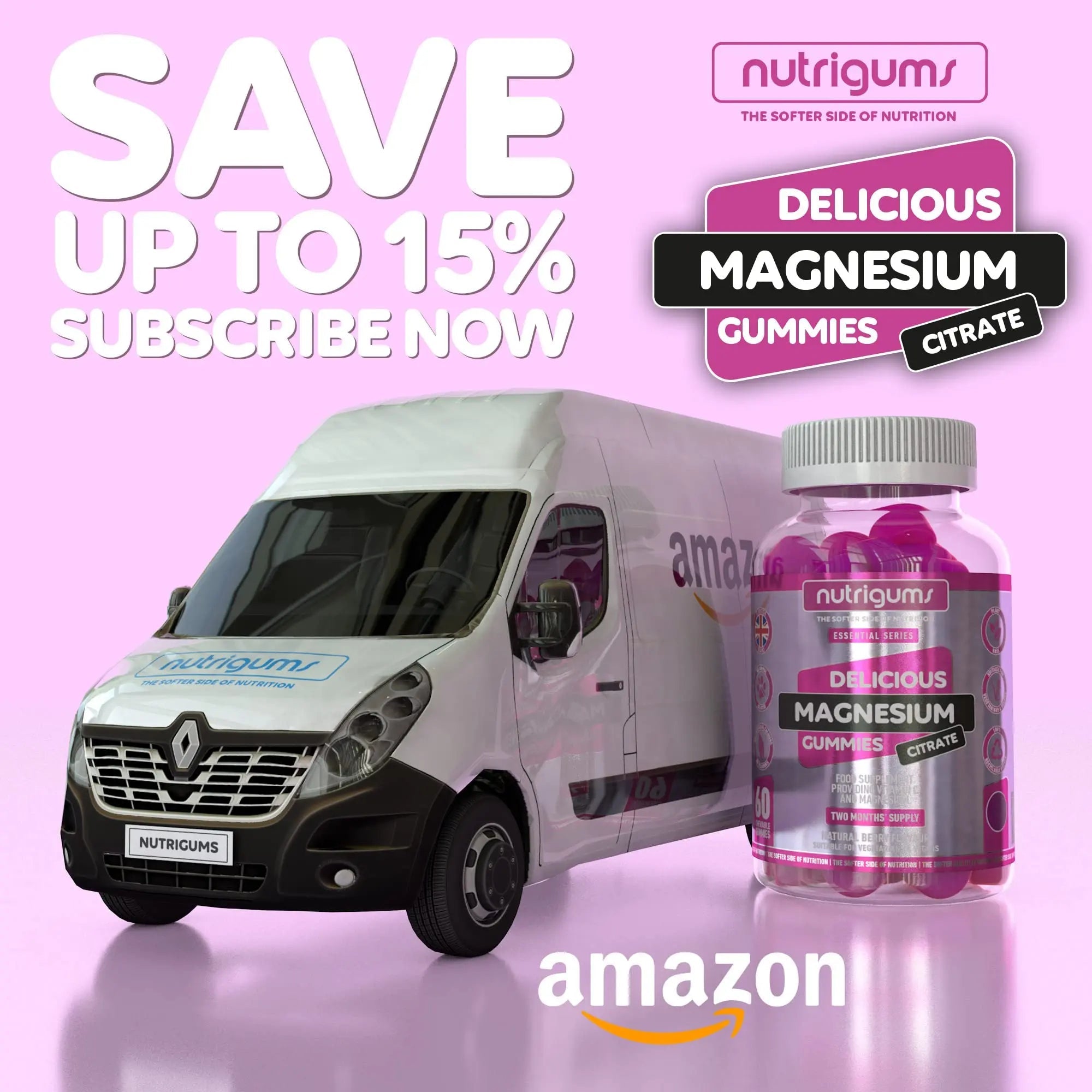 Magnesium Citrate 1250mg & Vitamin C Gummy | Mixed Berry Flavour | 60 Vegan Gummies - TrustMedUSA