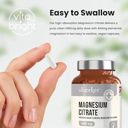 Magnesium Citrate - 1480mg High Strength - 240 Capsules (4 Month Supply) - Vegan - TrustMedUSA